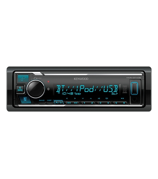 Автомагнитола Kenwood KMM-BT408, 1 DIN, Bluetooth, USB Type-A, AUX, съёмная панель
