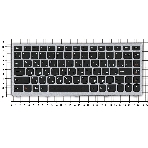 Клавиатура для ноутбука Lenovo IdeaPad U410 черная с серебристой рамкой, фото3
