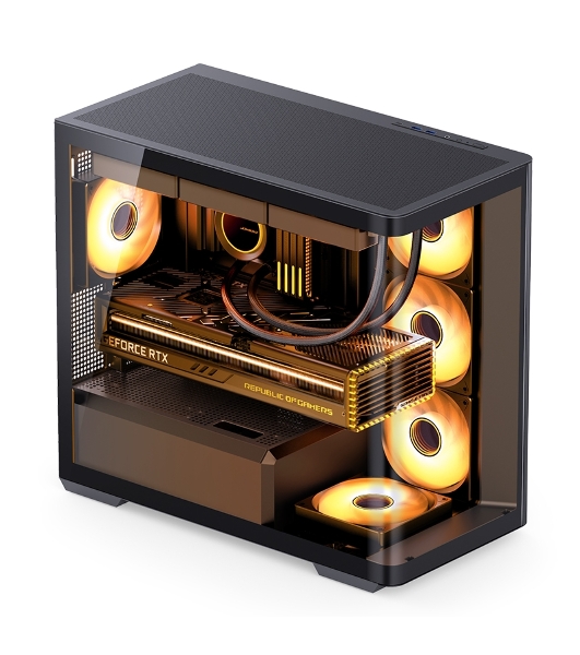Корпус без блока питания Корпус JONSBO D300 Black MATX без БП, боковая панель из закаленного стекла, mini-ITX, micro-ATX, черный