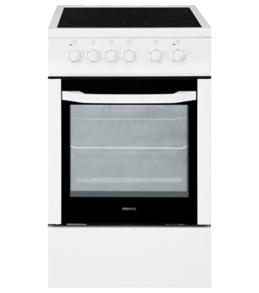Плита электрическая Beko FFSS57000W белый, конфорок 4 электрических, духовка 60 л, 50 см x 85 см x 60 см