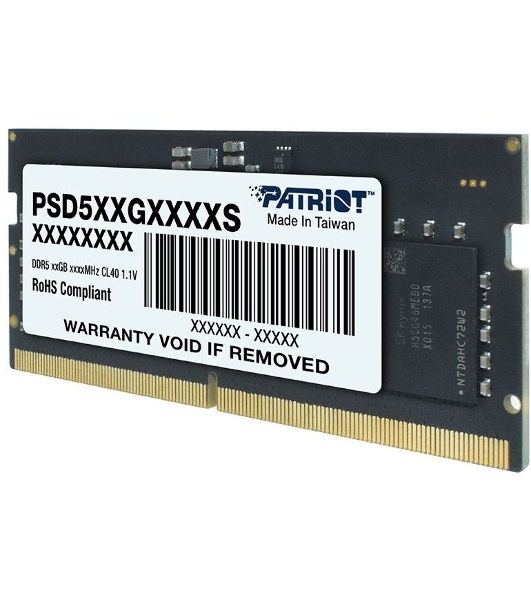 Оперативная память Patriot, DDR5, 32GB (1x32 GB), 4800 MHz, CL40 SO-DIMM