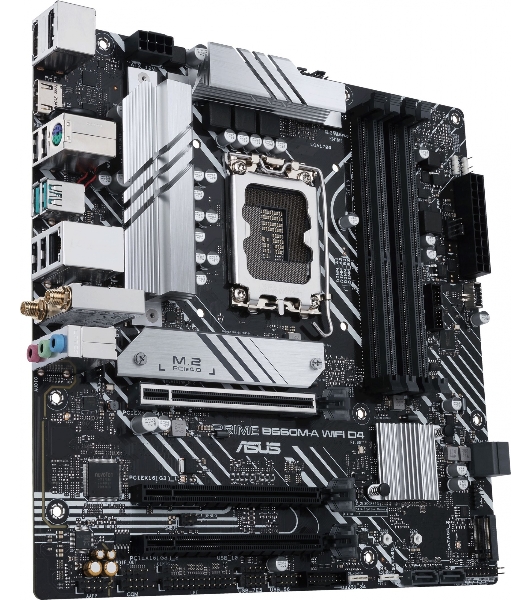 Материнская плата ASUS PRIME B660M-A WIFI D4, Socket LGA 1700, Intel B660, 4xDDR4, 4xSATA, 2xM.2, 1xPCIe 4.0 x16, 1xPCIe 3.0 x16, 1xDP, 2xHDMI, 1x 1Gb LAN, 2xUSB-A 3.2 Gen 2, 4xUSB-A 2.0, 3x3.5 мм, 7.1, mATX