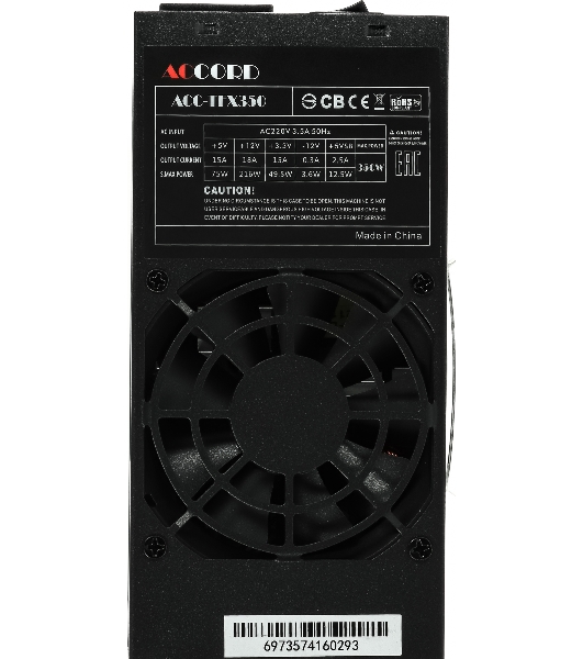 Блок питания Accord ACC-TFX350, 350Вт, 80мм, черный