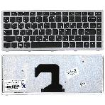 Клавиатура для ноутбука Lenovo IdeaPad U410 черная с серебристой рамкой, фото2
