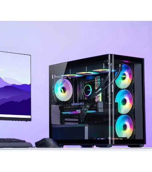 Корпус без блока питания Корпус JONSBO D300 Black MATX без БП, боковая панель из закаленного стекла, mini-ITX, micro-ATX, черный