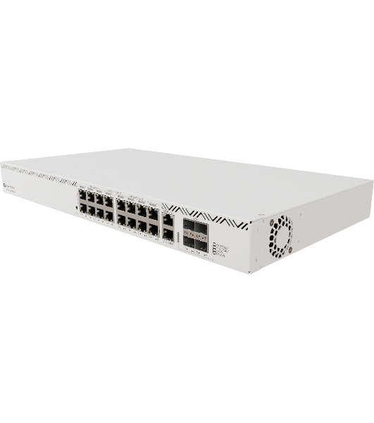 Коммутатор MikroTik CRS320-8P-8B-4S+RM Cloud Router Switch with dual-core 800 MHz CPU, 256 MB RAM, 98DX226S switch chip, 17 x Gigabit Eth ports (8 x 802.3af/at, 8 x 802.3bt PoE-out), 4 x 10G SFP+ ports, RouterOS L5, 1U rackmount enclosure, 600W PSU