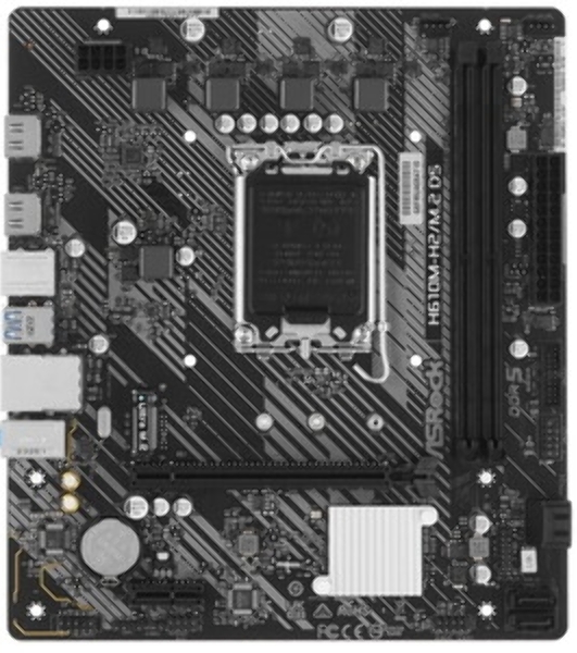 Материнская плата ASRock H610M-H2/M.2 D5, LGA 1700, Intel H610, 2xDDR5, 4xSATA, 1xM.2, 1xPCIe 4.0 x16, 1xPCIe x1, 2xHDMI, 1x 1Gb LAN, 4xUSB-A 2.0, 2xUSB-A 3.2 Gen 1, 3x3.5 мм, 7.1, mATX
