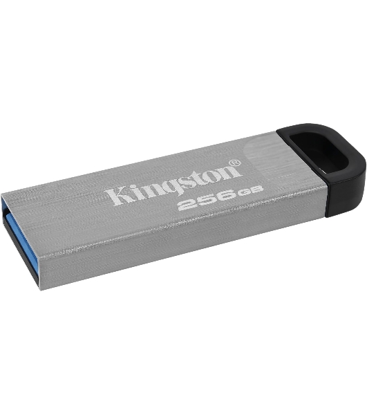 Флешка USB Kingston DataTraveler KYSON (DTKN/256GB), 256Gb, USB 3.2 Gen 1, R/W 200/60, серебристый/черный