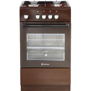 Плита газовая De Luxe 5040.48Г (Щ) 014 коричневый, конфорок 4 шт, духовка 46 л, 50 см x 85 см x 50 см