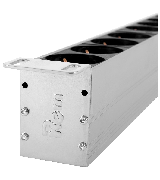 Блок силовых розеток Rem Rem-32, Shuko х 20, IEC 60320 С19 х 12, вход колодка, 19', 1863х45х45 мм (ВхШхГ), 32А, автомат + амперметр, черный, 2 контура