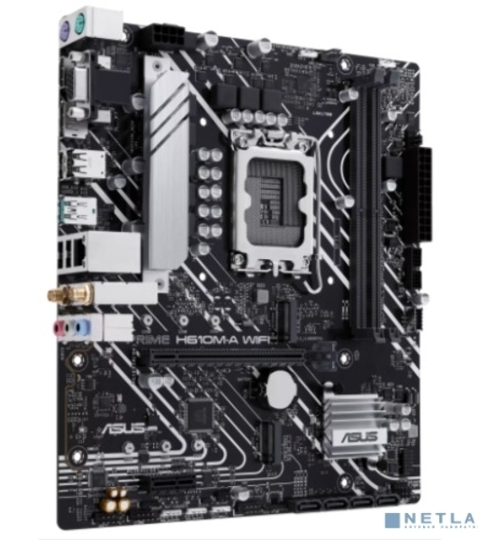 Материнская плата ASUS PRIME H610M-A WIFI, LGA 1700, Intel H610, 2xDDR5, 4xSATA, 2xM.2, 1xPCIe 4.0 x16, 1xDP, 1xHDMI, 1xVGA, 1x1Gb LAN, 1xUSB 3.2 Gen 2, 4xUSB 2.0, 3x3.5 мм, 7.1, mATX