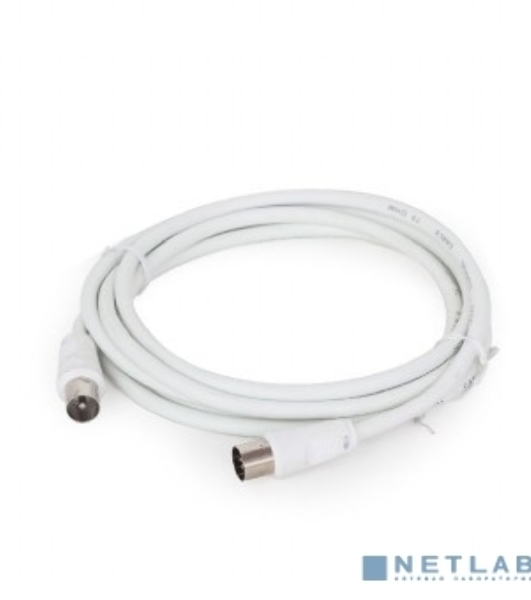 Кабель телевизионный Cablexpert CCV-515-W, Coaxial M/F, белый, 1.8м