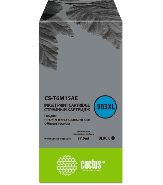 Картридж струйный Cactus CS-T6M15AE №903XL черный (37 мл) для HP OJP 6950/6960/6970