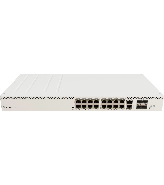 Коммутатор MikroTik CRS320-8P-8B-4S+RM Cloud Router Switch with dual-core 800 MHz CPU, 256 MB RAM, 98DX226S switch chip, 17 x Gigabit Eth ports (8 x 802.3af/at, 8 x 802.3bt PoE-out), 4 x 10G SFP+ ports, RouterOS L5, 1U rackmount enclosure, 600W PSU