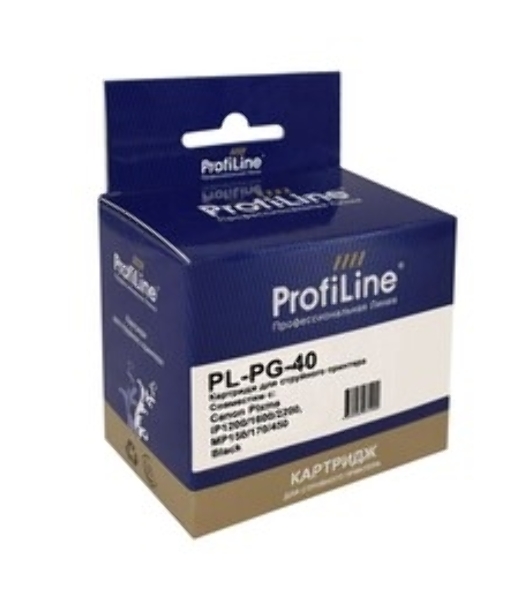 Картридж струйный ProfiLine PL-PG-40 для принтеров Canon Pixma iP1200/1600/2200, MP150/170/450 Black водн