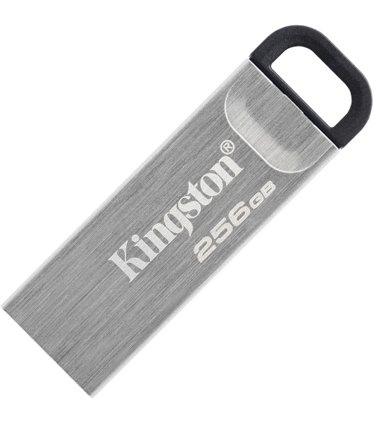 Флешка USB Kingston DataTraveler KYSON (DTKN/256GB), 256Gb, USB 3.2 Gen 1, R/W 200/60, серебристый/черный