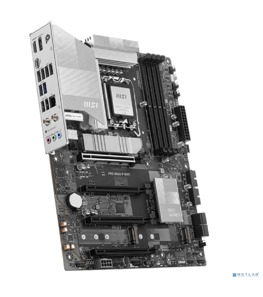 Материнская плата MSI PRO B860-P WIFI, LGA 1851, Intel B860, 4xDDR5, 4xSATA, 3xM.2, 1xPCIe 5.0 x16, 1xPCIe 4.0 x4, 2xPCIe 4.0 x1, 1xHDMI, 1xDP, 1xUSB-C, 1x 5Gb LAN, 2xUSB-A 3.2 Gen 2, 2xUSB-A 3.2 Gen 1, 4xUSB-A 2.0, 3x3.5 мм, 7.1, Wi-Fi 7, ATX