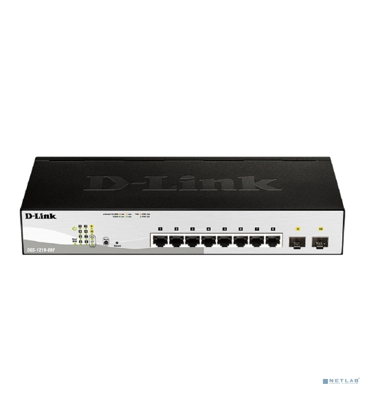 Коммутатор D-Link DGS-1210-08P/G3A, 8×1 Гбит/с PoE + 2×1 Гбит/с SFP, настраиваемый