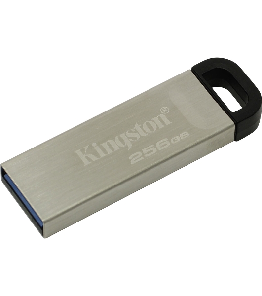Флешка USB Kingston DataTraveler KYSON (DTKN/256GB), 256Gb, USB 3.2 Gen 1, R/W 200/60, серебристый/черный