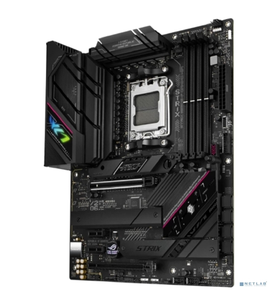Материнская плата ASUS ROG STRIX B650E-F GAMING WIFI, AM5, AMD B650, 4xDDR5, 4xSATA, 3xM.2, 1xPCI-E 5.0 x16, 1xPCI-E 4.0 x4, 2xPCI-E x1, 1xHDMI, 1xDP, 1x 2.5Gb LAN, 4xUSB-A 2.0, 4xUSB-A 3.2 Gen 1, 2xUSB-A 3.2 Gen 2, 1xUSB-C 3.2 Gen 2, 1xUSB-C 3.2 Gen 2x2, 5x3.5 мм, 7.1, ATX