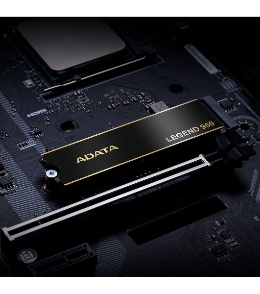 Накопитель SSD ADATA LEGEND 960, 1Tb, PCIe 4.0 x4, M.2 2280, NVMe, R/W 7400/6000, с радиатором