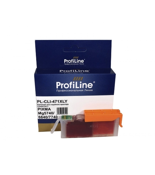 Картридж струйный ProfiLine PL-CLI-471 XLY для принтеров Canon PIXMA MG5740/MG6840/MG7740/TS5040/TS6040/TS8040/TS9040 с чернилами Yellow