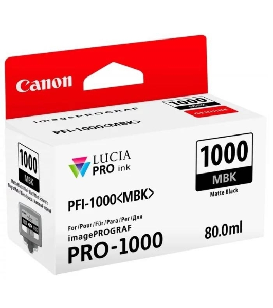 Картридж струйный Canon PFI-1000 MBK для IJ SFP PRO-1000 WFG. Матовый черный. 80 мл.