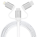 Кабель Crown USB - microUSB/USB Type-C/Lightning CMCU-3182 белый, фото2