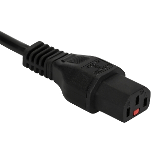 Шнур питания Lanmaster с блокировкой C13-Schuko прямая, 3х0.75, 220В, 10А, черный, 2 м