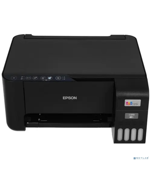МФУ струйное Epson EcoTank L3251 (C11CJ67419/C11CJ67302/C11CJ67518), A4, цветное, печ. до 33 стр/мин. (ч/б) до 15 стр/мин. (цвет), скан. до 5 стр/мин., 5760 x 1440 dpi (печать) 1200x2400dpi (скан.), USB, Wi-Fi
