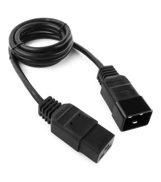 Кабель питания для UPC Gembird/Cablexpert, 1.5м, С19 - C20, 16А, черный, с заземлением