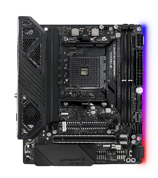Материнская плата ASUS ROG CROSSHAIR VIII IMPACT, AM4, AMD X570, 2xDDR4, 4xSATA, 2xM.2, 1xPCIe 4.0 x16, 1x1Gb LAN, Wi-Fi 6, Bluetooth 5.0, 1xUSB-C 10Gbps, 5xUSB-A 10Gbps, 2xUSB-A 5Gbps, 7.1, Mini-DTX
