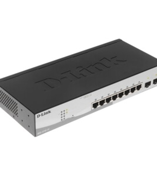 Коммутатор D-Link DGS-1210-10/F1A, 8×1 Гбит/с + 2×1 Гбит/с SFP, настраиваемый