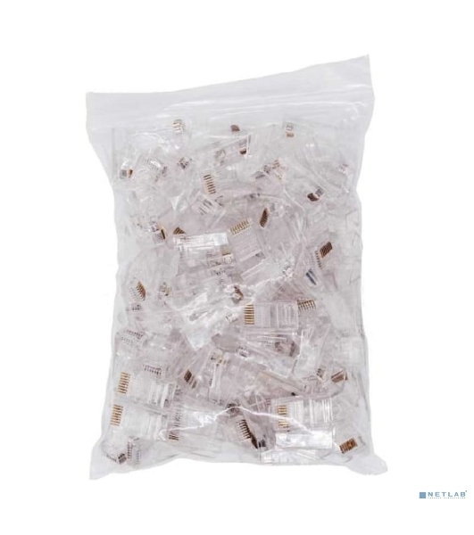 Коннектор RJ-45, Filum FL-NA-PLUG6-1 6 кат., 8p8c, 30 мкм, универсальный, для одножильного и многожильного кабеля, уп/100 шт