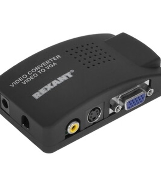 Конвертер Rexant BNC\RCA + S-video на VGA (в комплекте переходник гн. BNC – шт. RCA)