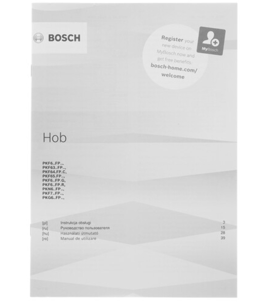 Варочная панель Bosch Serie 6 PKN652FP2E белый