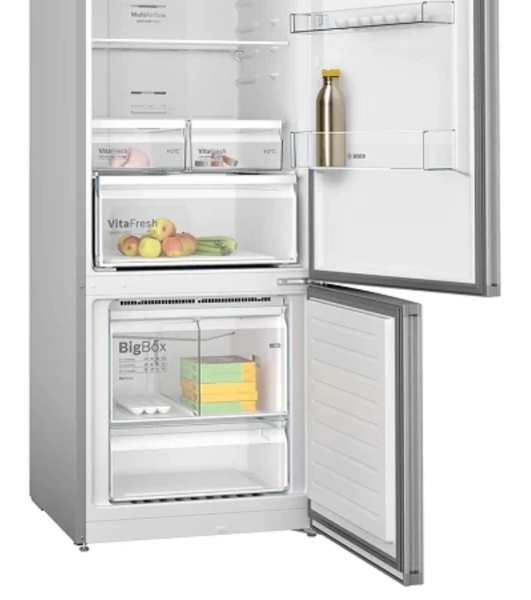 Холодильник Bosch KGN55VL21U нержавеющая сталь двухкамерный 375/105л морозилка снизу, No Frost