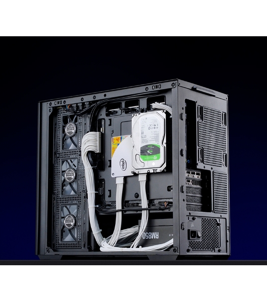 Корпус без блока питания Корпус JONSBO D300 Black MATX без БП, боковая панель из закаленного стекла, mini-ITX, micro-ATX, черный