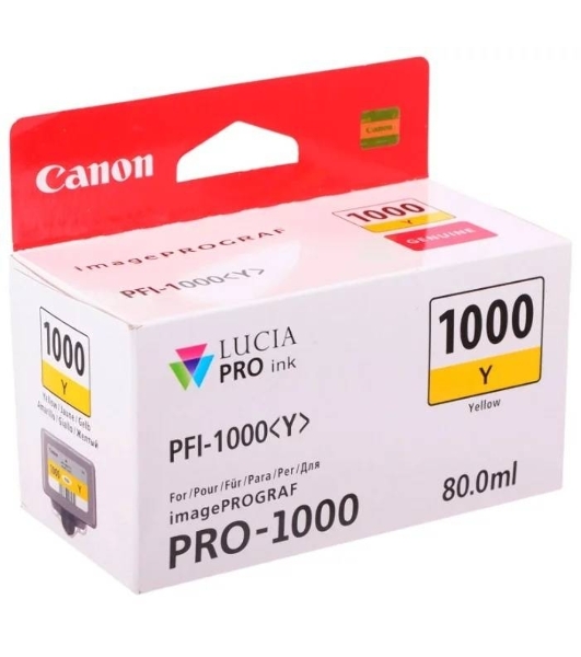 Картридж струйный Canon PFI-1000 Y желтый (80 мл.) для Canon IJ SFP PRO-1000 WFG
