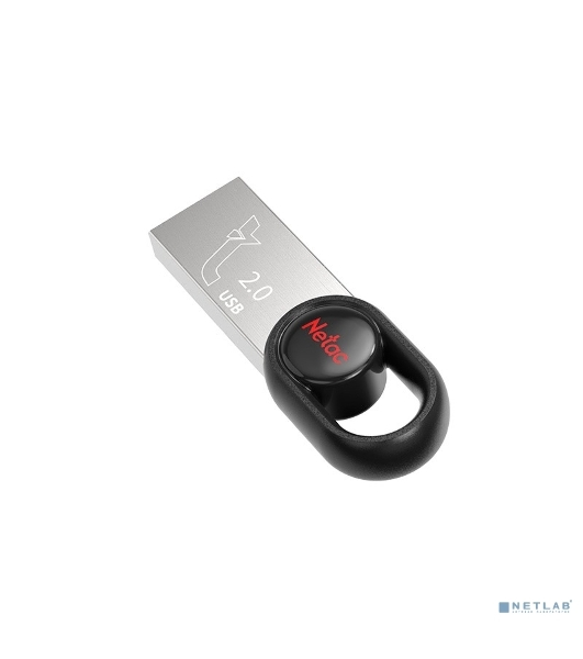 Флешка USB Netac UM2 (NT03UM2N-064G-20BK), 64Gb, USB 2.0, R/W 100/40, серебристый/черный