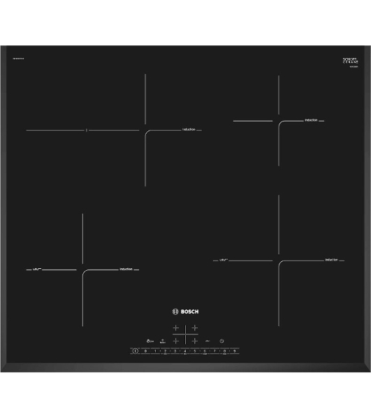 Индукционная варочная панель Bosch PIF651HC1E, 60 см, индукция, скошенные края, сенсорное управление, черный