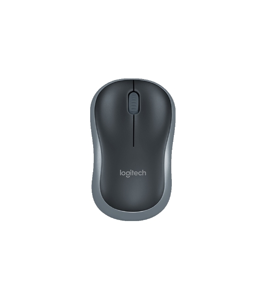 Мышь беспроводная Logitech M185 серый/черный, 1000 dpi, радиоканал, USB, кнопки - 3