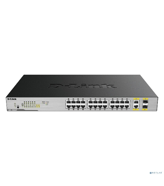 Коммутатор D-Link DGS-1026MP/B2A, 24×1 Гбит/с + 2×1 Гбит/с Combo, неуправляемый