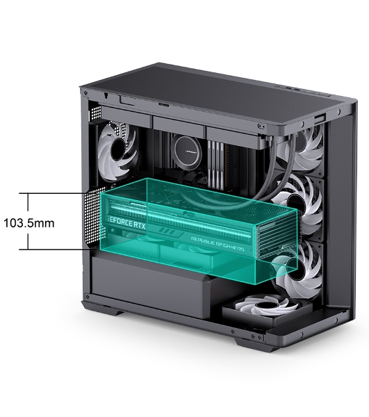 Корпус без блока питания Корпус JONSBO D300 Black MATX без БП, боковая панель из закаленного стекла, mini-ITX, micro-ATX, черный