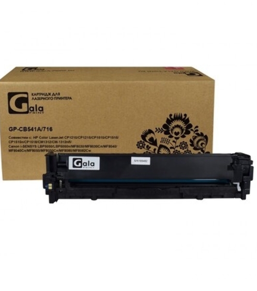 Картридж лазерный GalaPrint GP-CB541A/716 голубой (1400 стр) для HP Color LaserJet CP1210/CP1215/CP1510/CP1518/CM1300/1312 Canon Color Shot LBP 5050/5970/5975, MF-8030/8040/8050