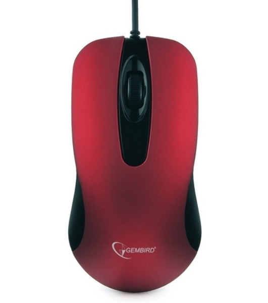 Мышь проводная Gembird MOP-400-R красный, 1000 dpi, USB, кнопки - 3