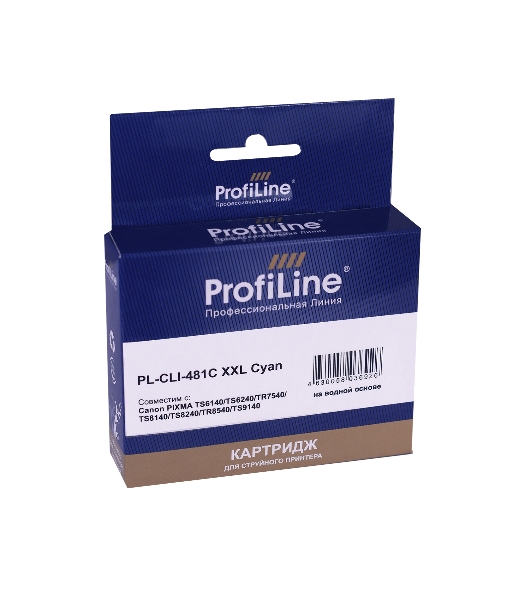Картридж струйный ProfiLine PL-CLI-481C XXL для принтеров Canon PIXMA TS6140/TS6240/TR7540/TS8140/TS8240/TR8540/TS9140 с чернилами Cyan