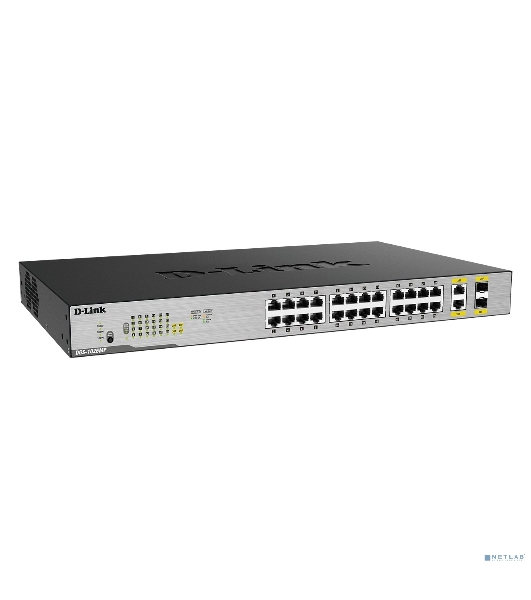 Коммутатор D-Link DGS-1026MP/B2A, 24×1 Гбит/с + 2×1 Гбит/с Combo, неуправляемый
