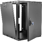 Шкаф коммутационный ЦМО (ШРН-6.350.1-9005) настенный 6U 600x350 мм пер. дв. металл 200 кг черный 300 мм 180 град., фото2