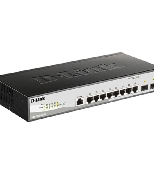 Коммутатор D-Link DGS-1210-10P/ME/B1A, 8×1 Гбит/с + 2×1 Гбит/с SFP, управляемый